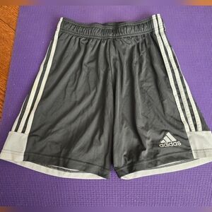 Adidas Men's Charcoal and Light Gray Athletic Shorts